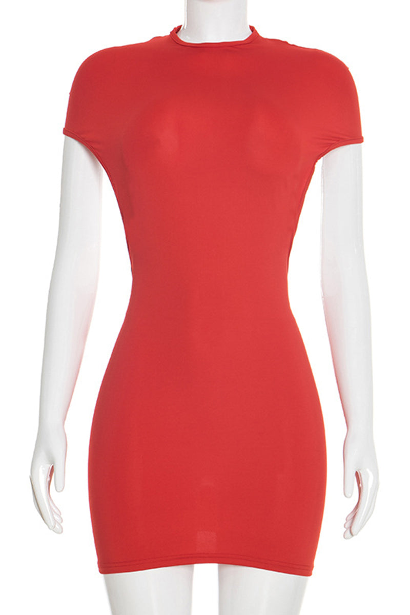 Sleek Short-Sleeve Casual Dress