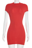 Sleek Short-Sleeve Casual Dress