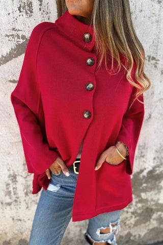 Collared Button Front Wrapped Jacket