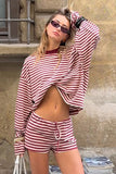 Striped Short Set with Long Sleeves