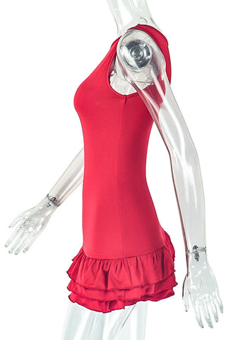 Ruffle Hem Casual Dress