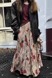Artistic Print Floral Maxi Skirt