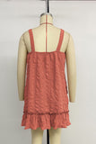 Button-Front Ruffled Casual Dress