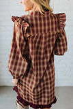 Plaid Ruffled Shirt Dress