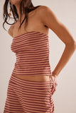 Strapless Striped Pants Set