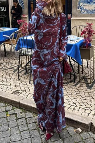 Floral Long Sleeve Casual  Dress