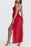 Ruffled Sleeveless Casual Dress