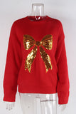 Festive Bow-Adorned Sweater