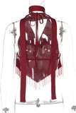Halter Neck Beaded Tank Top