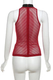 High-Neck Mesh Panel Tank Top