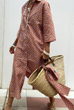 Striped Tie-Waist Shirt Dress