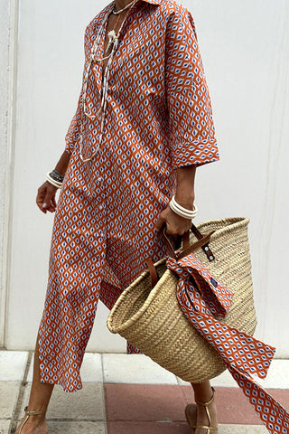 Striped Tie-Waist Shirt Dress
