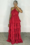 Halter Tiered Maxi Dress