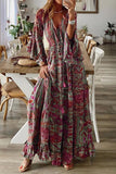 Bohemian Long-Sleeve Maxi Dress