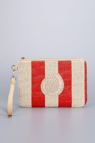 Embellished Lemon Design Wristlet Pouch