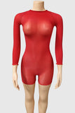 Long-Sleeve Sheer Romper