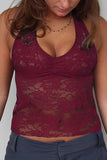 Lace Halter Neck Camisole Top