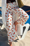 Playful Lobster Print Casual Pants
