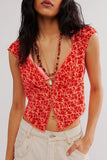 Floral Lace Trim Sleeveless Blouse