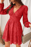 V-Neck Long Sleeve Casual Dress