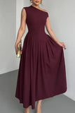 One-Shoulder Flared Casual Dress