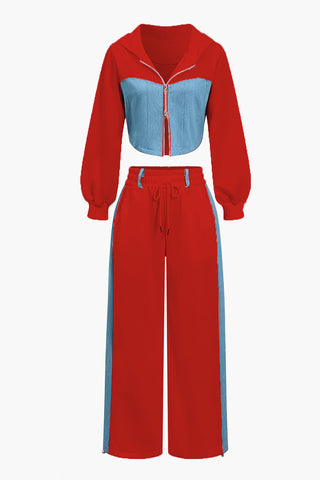 Zip-Up Stylish Pants Set