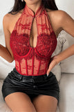 Lace Halter Neck Cami Top