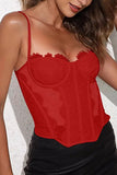Lace-Trimmed Bustier Tank Top