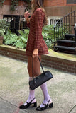 Plaid Button-Front Casual Dress