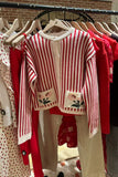 Striped Button-Front Cardigan