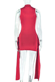 Sleeveless Draped Evening Dress