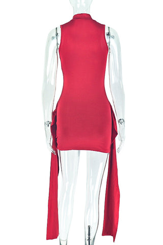 Sleeveless Draped Evening Dress