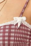 Gingham Lace-Trim Camisole