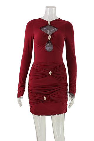 Cutout Ruched Evening Dress