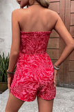 Strapless Printed Romper