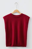 Crew Neck Cap Sleeve Sweater Vest