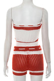 Strap-Detail Knit Short Set
