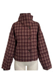 Button-Front Plaid Jacket