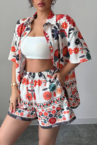 Floral Button-Up Short Set