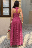 Polka Dot Sleeveless Maxi Dress