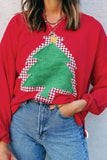 Festive Tree Appliqué Sweatshirt