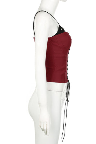 Lace-Up Corset Tank Top