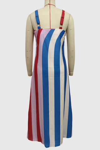 Striped A-Line Casual Dress