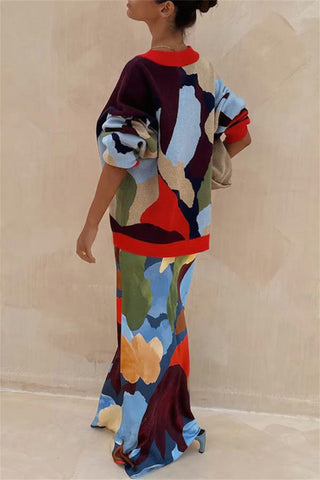 Bold Patterned Button Cardigan