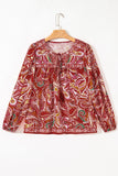 Paisley Patterned Peasant Blouse