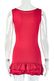 Ruffle Hem Casual Dress