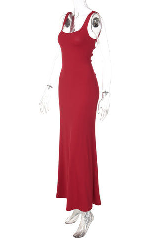 Elegant Evening Gown with Square Neckline