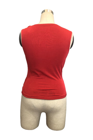 Draped Neck Sleeveless Top