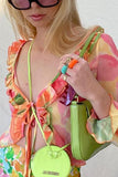Floral Ruffle Tie-Front Blouse