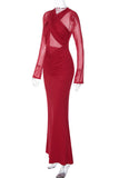 Elegant Cross-Front Evening Dress